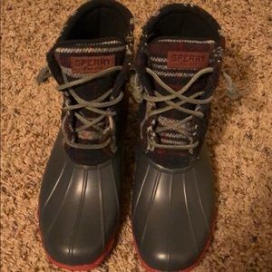 Sperry Saltwater Duck Plaid Boots